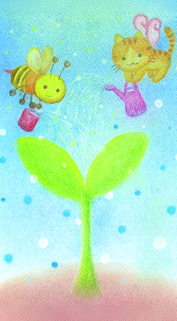 植物の成長と見守る動物たち