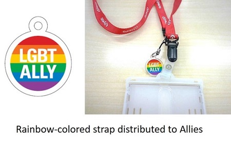 Rainbow-colored strap distributed to Allies