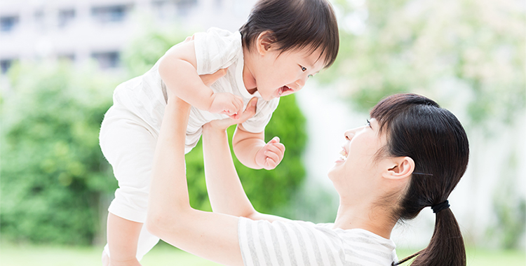 Asian mother and baby