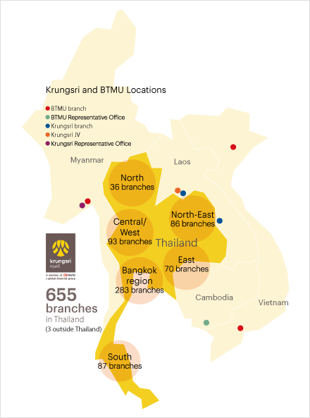 Krungsri and BTMU Locations