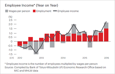 Employee Income* (Year on Year)