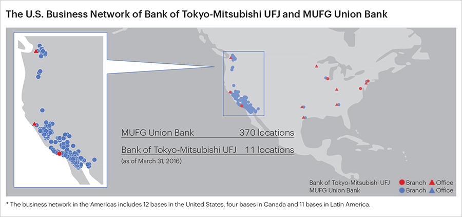 The U.S. Business Network of Bank of Tokyo-Mitsubishi UFJ and MUFG Union Bank